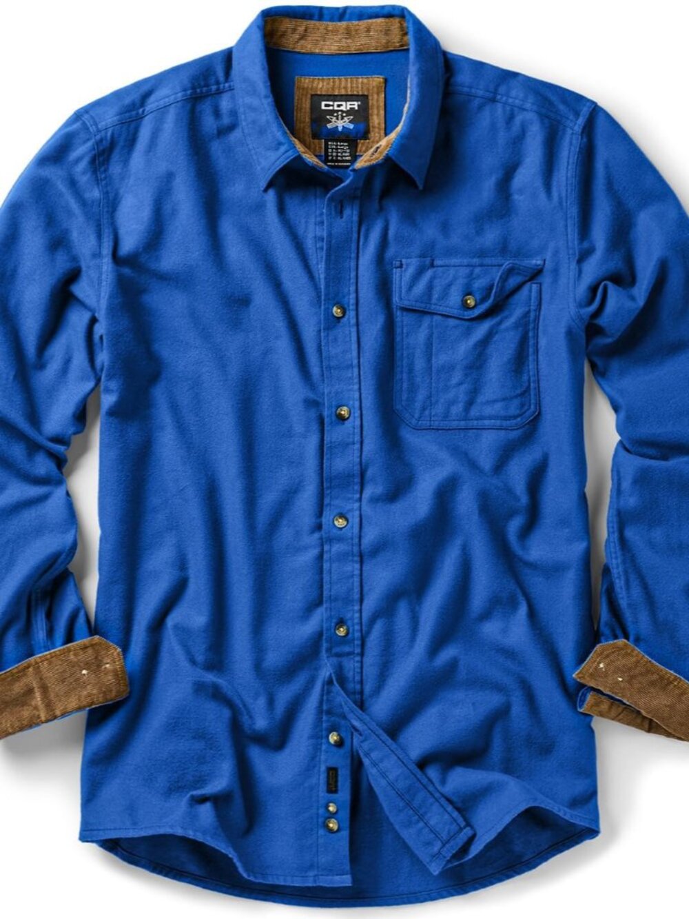 Men's 100% All Cotton Button Down Flannel Shirts, Long Sleeve Brushed Warm Soft